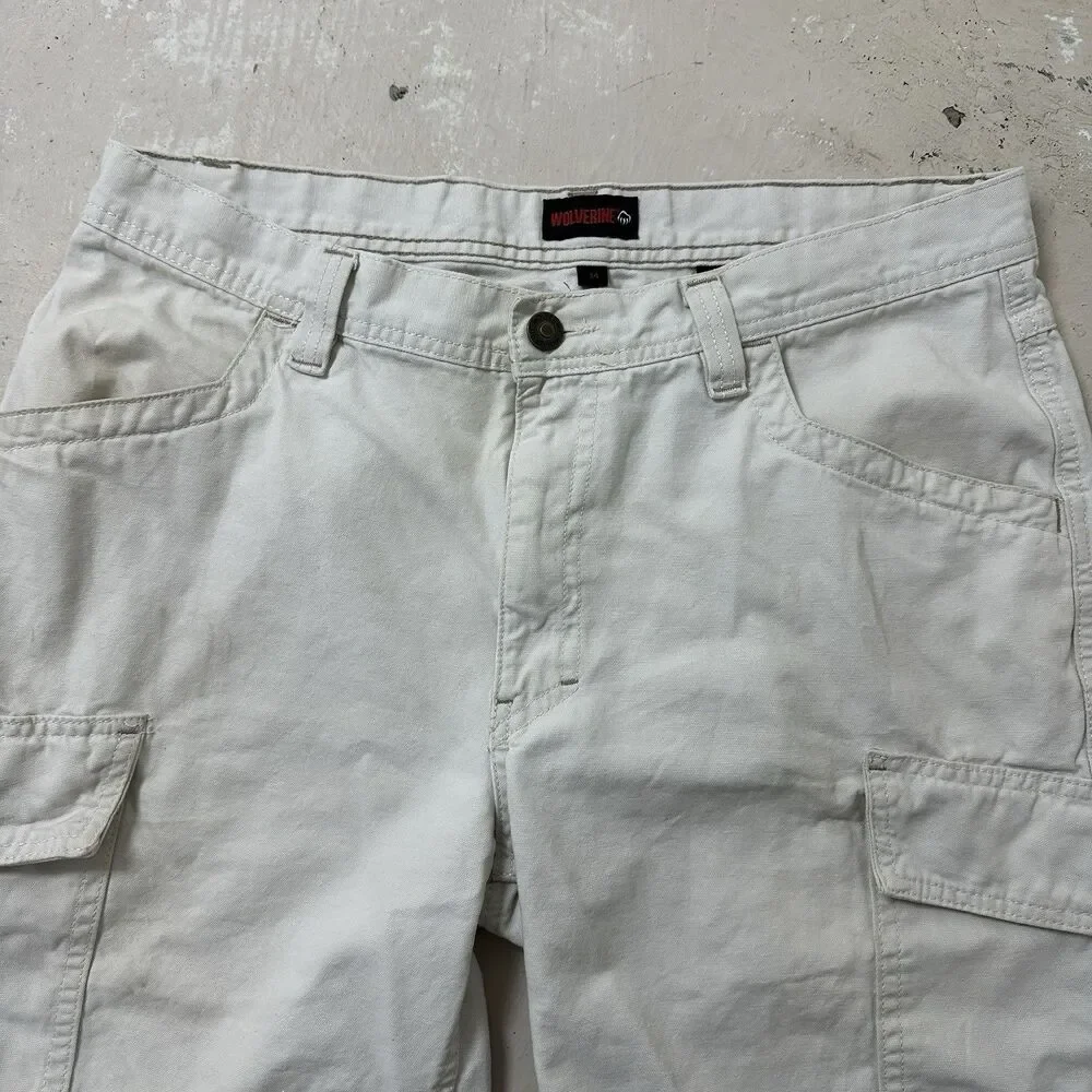 Wolverine Shorts 34 Khaki Cargo Work Cotton Canvas Men’s Durable